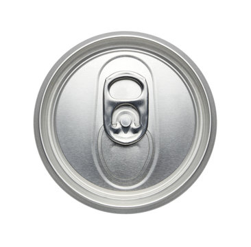 Top of an soda or beer can, can pull tab Realistic photo image