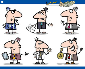 businessmen cartoon characters set