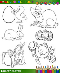 thèmes de dessins animés de pâques à colorier