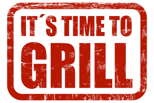 Grunge Stempel rot IT&acute;S TIME TO GRILL