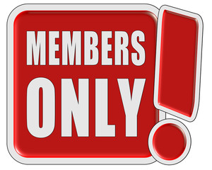 !-Schild rot quad MEMBERS ONLY