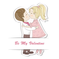 Happy Valentines Day, hand drawing on white background