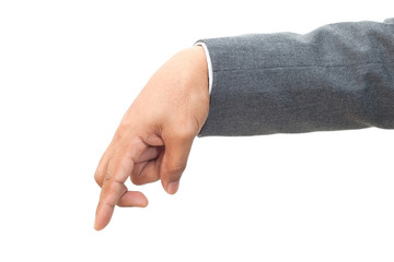 Hand of business man showing the walking fingers
