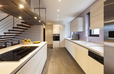 Beautiful modern kitchen, interior.