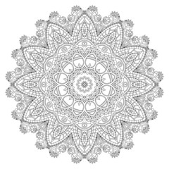 Ornamental lace in a circle on a white background