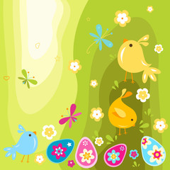 easter chicks and eggs