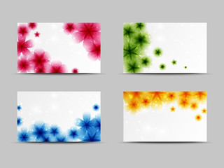 Set of floral business cards