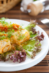 cabbage roll stuffed with rice and meat,