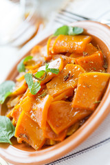 thin slices of pumpkin cooked in the oven