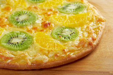 sweet pizza with fruit