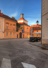 view of street in old Zagreb, Croatia