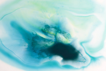 Abstract blue watercolor in water background with blur