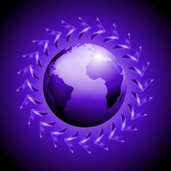 Vector design with arrows and globe
