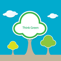think green tree vector