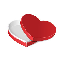 Fototapeta na wymiar Half Opened Valentine's Day Red Gift Candy Box Like Heart