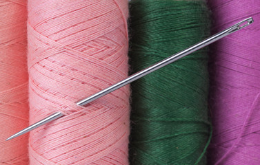 Colorful thread and needle