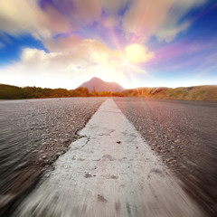 asphalt cross the mountians