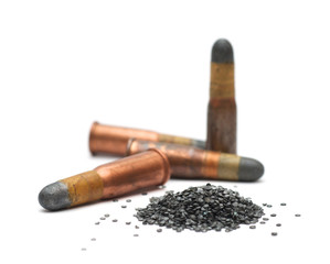 bullets on a white background
