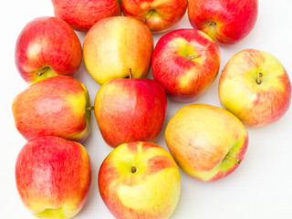 Red apples isolated on white background