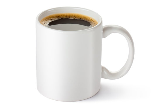 Fototapeta Biały ceramiczny kubek do kawy