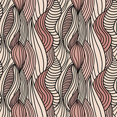 Seamless abstract hand-drawn vector pattern, hair background