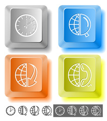 Business icon set. Computer keys. Vector illustration.