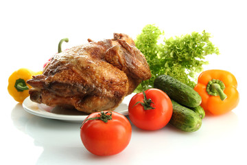 Tasty whole roasted chicken
