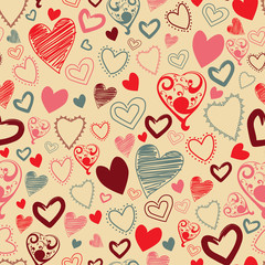 Valentine pattern colorfull vector hearts