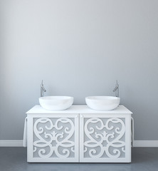 Modern bathroom interior.