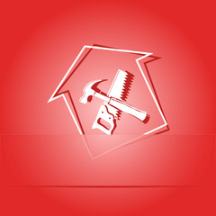 Workshop. Paper sticker. Vector illustration.