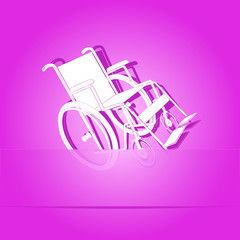 Invalid chair. Paper sticker. Vector illustration.