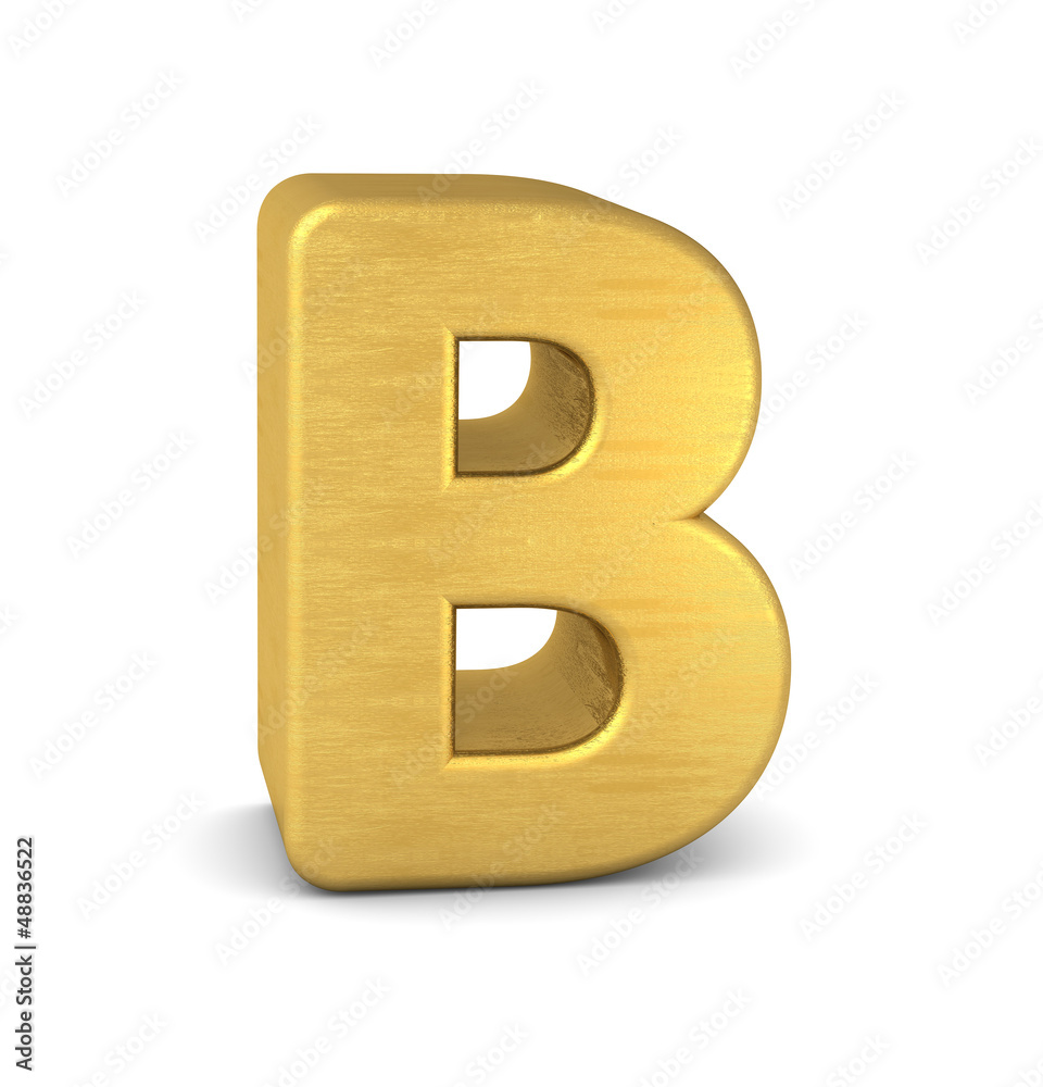 Wall mural buchstabe letter B gold vertikal