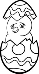 chick in easter egg cartoon for coloring