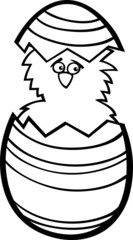 chicken in easter egg cartoon for coloring
