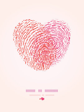Vector fingerprint heart romantic background with hand drawn