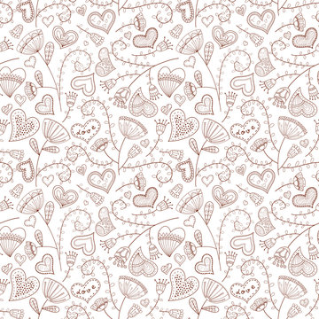 Fototapeta Romantic seamless floral pattern