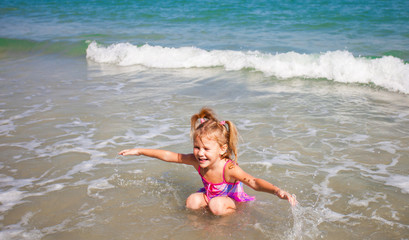 happy child on the beach