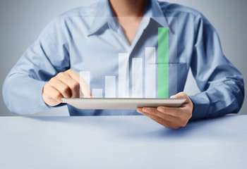 touch screen tablet with a graph