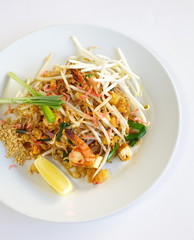 Thai food padthai fried noodle with shrimp