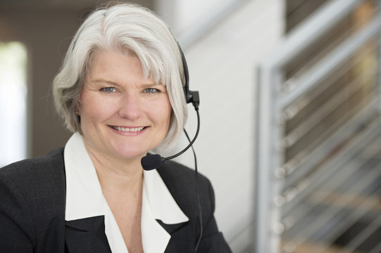 Smiling Businesswoman in headset