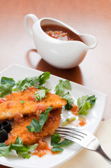 Chicken breast in breadcrumbs