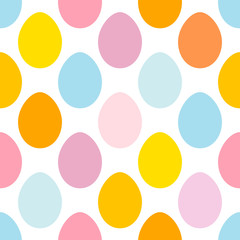 Seamless Pattern Easter Eggs Blue