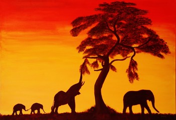 Fototapeta na wymiar Zachód słońca w Afryce