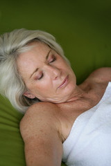 Woman asleep in a spa