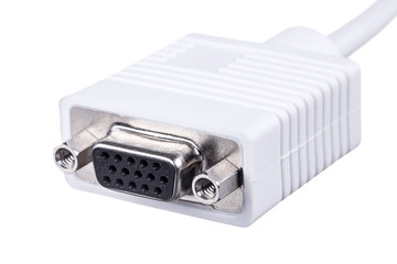 female DVI cable adapter isolated on white