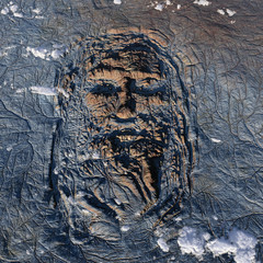 Fototapeta premium human face on the Earth
