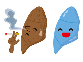 健康な肺と不健康な肺