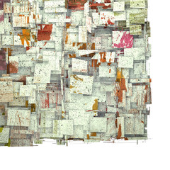 3d abstract graffiti brush backdrop on white