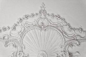 Luxury white wall design with mouldings