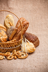 Various breads in basket